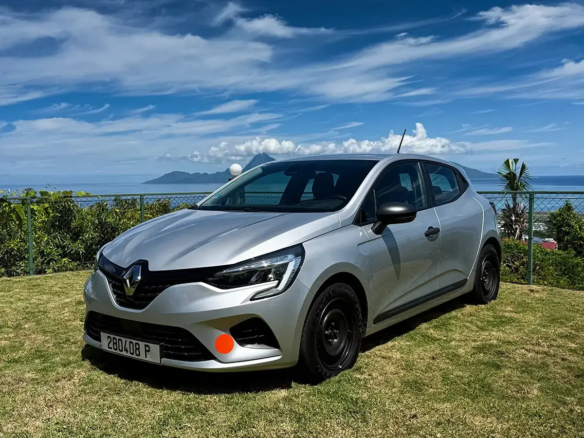 Renault Clio V grise de location.