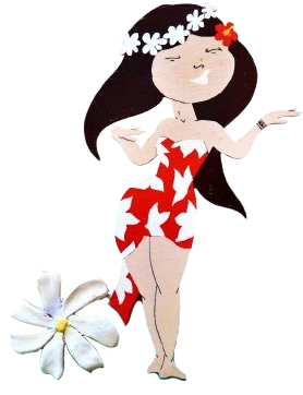 Illustration d'une tahitienne avec une tiaré